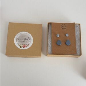 Olive and millie Blue Clay Earring Set
